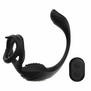 2024 New 3 In 1 Vibrator Penis Stretch Ring Anal Prostate Cock Ring Massager With Control Cock Ring