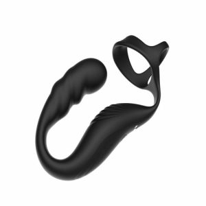 Caspion Double Cock Ring Remote Control Vibrating Perineum Prostate Massager Cock Ring