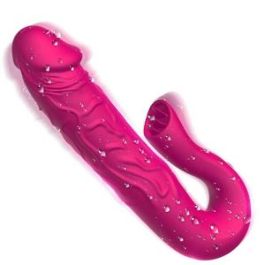 Double Stimulating Tongue Dildo Vibrator For Women