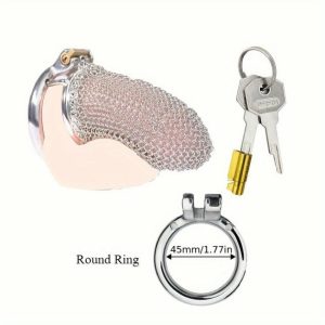 Frrk-195 Male Stainless Mesh Chastity Lock Cage Penis Cock Cage Device Chastity Devices