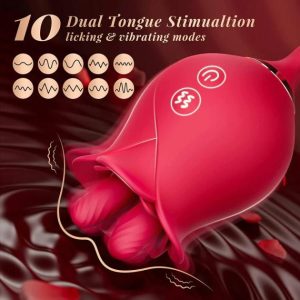 Misyo 3 In1 Dual Tongue Licking Stimulation Insertable Rose Toy For Women