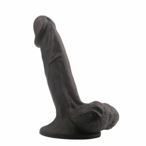 Ruanjiao Black Silicone Dildo With Suction Cup For Women