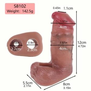 S8102 Silicone Simulation Hollow Penis Sleeve With Penis Ring For Men