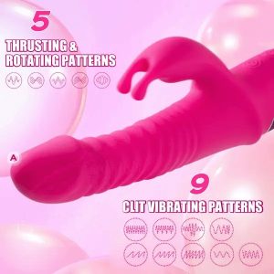 Tongue Licking Thrusting Rabbit Vibrator With Rotation Beads For Women