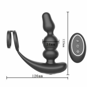 Y-Shi Remote Control Prostate Massager Locking Ring Noice Anal Orgasm Cock Ring